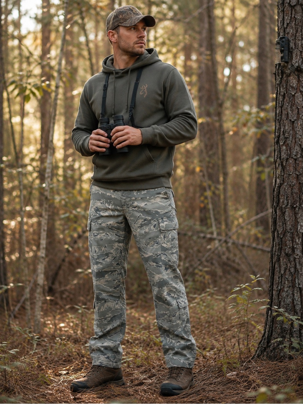 Military Tiger Stripe Camo Cargo Pants Tactical Utility Outdoor Hiking Hunting